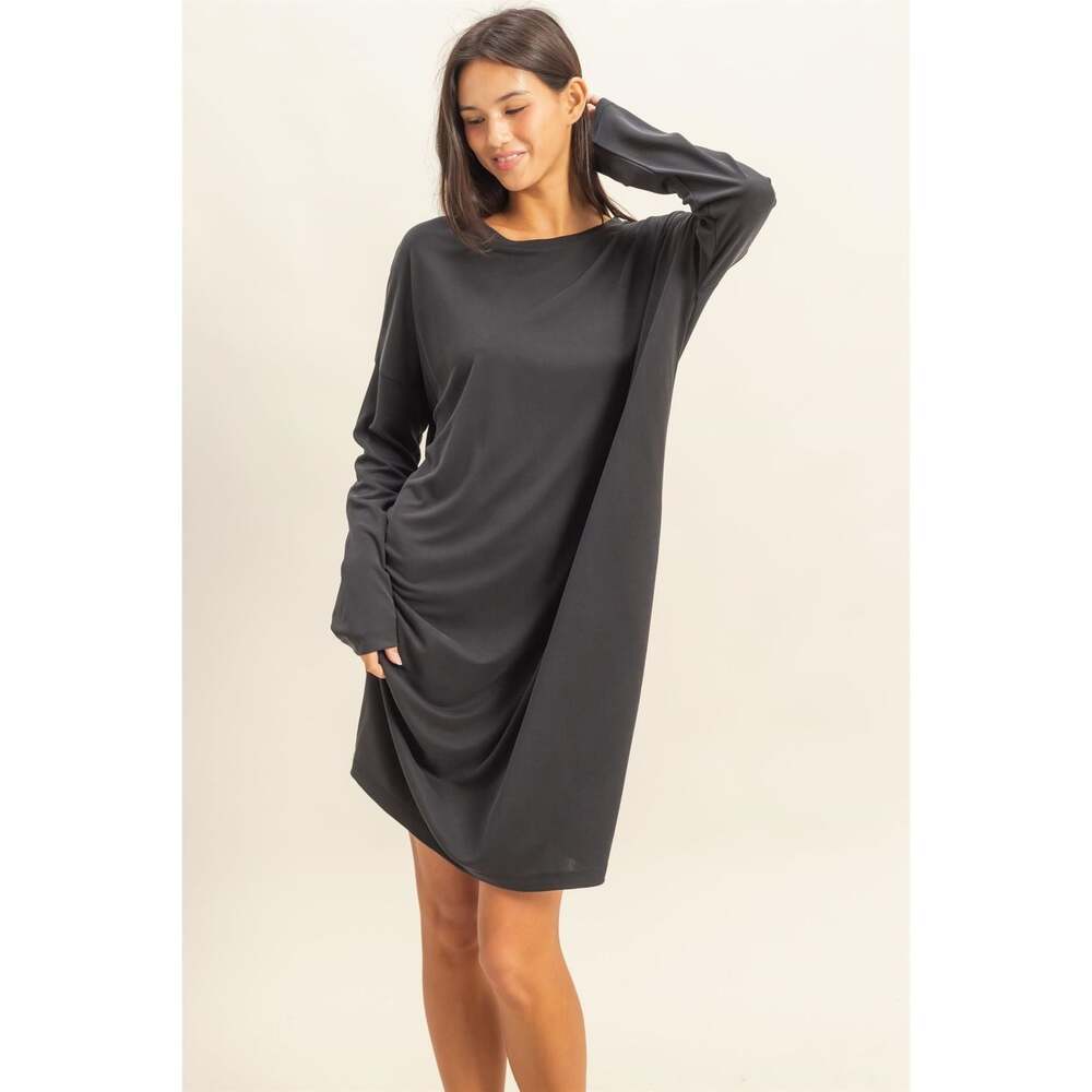 Charcoal Long Sleeve Tshirt Dress